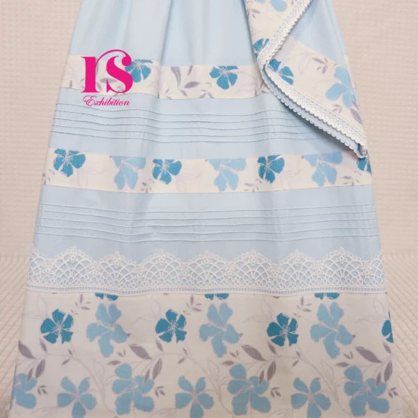 Blue smart Panel And Pintucks Rida