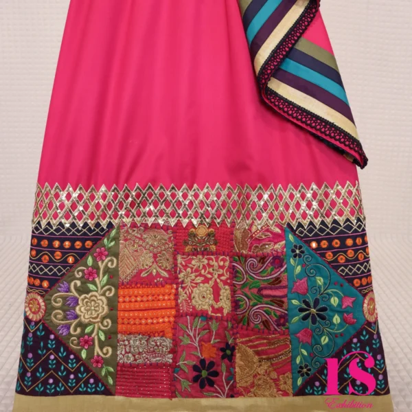 Dark Pink Bhari Panel Rida
