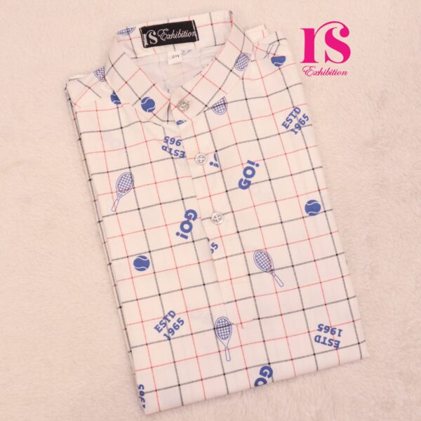 White Checkered Tennis Bat Boys Kurti