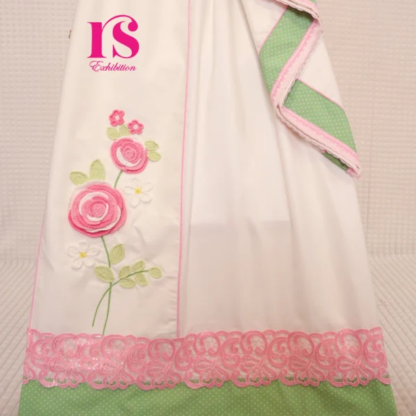 White Crochet Work Rida