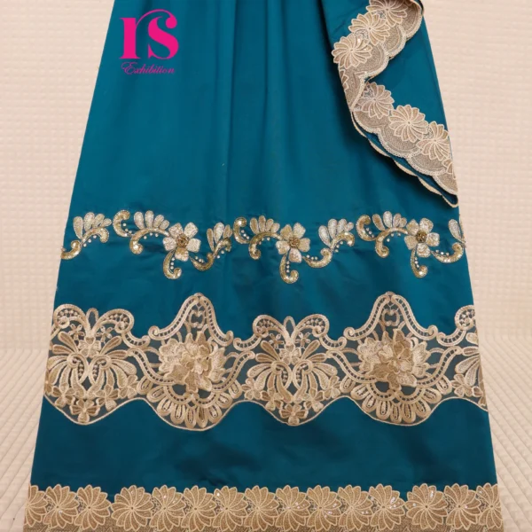 Blue Cotton Base Aari Work Rida