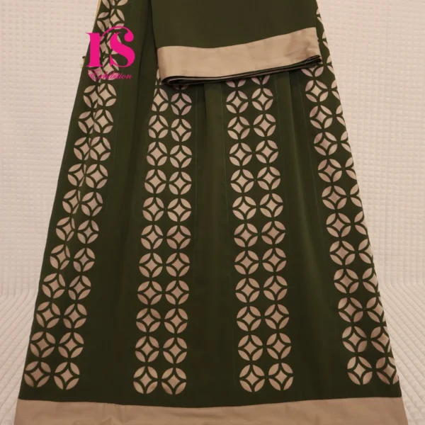 Dark Olive Green Abaya Cut work Rida