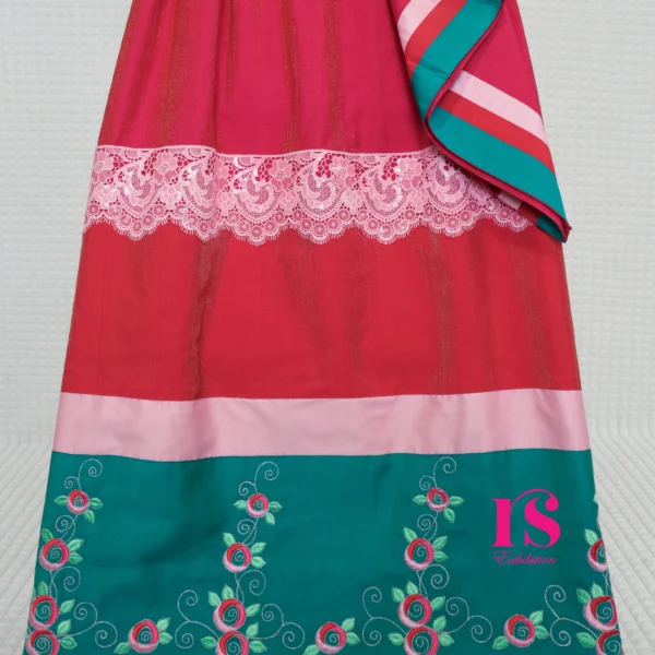 Red With Gold Sheen All Round Work Rida