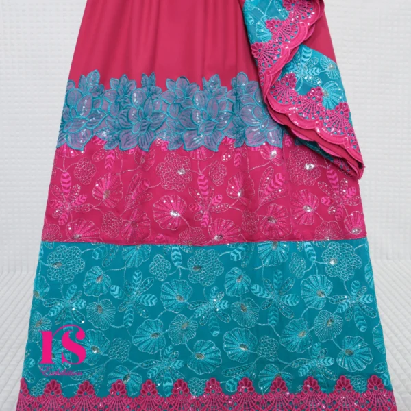 Rani Pink Embroidered Panel Rida