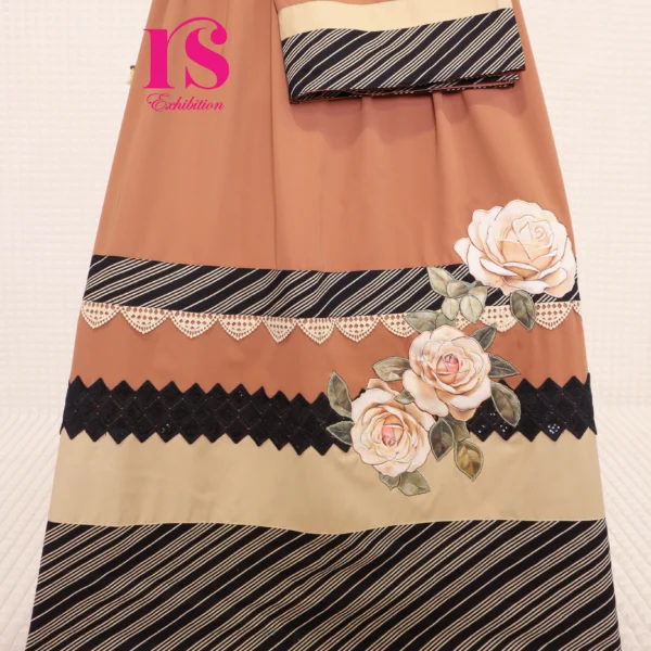 Rust Brown Abaya Patch Work Rida