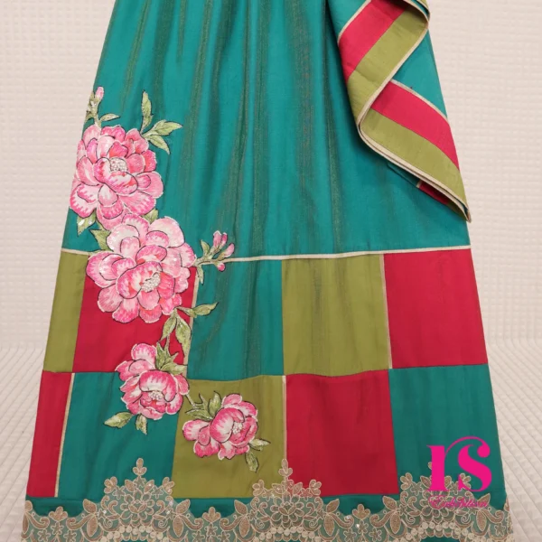 Turquoise Dual Shade Beautiful Bhaari Rida