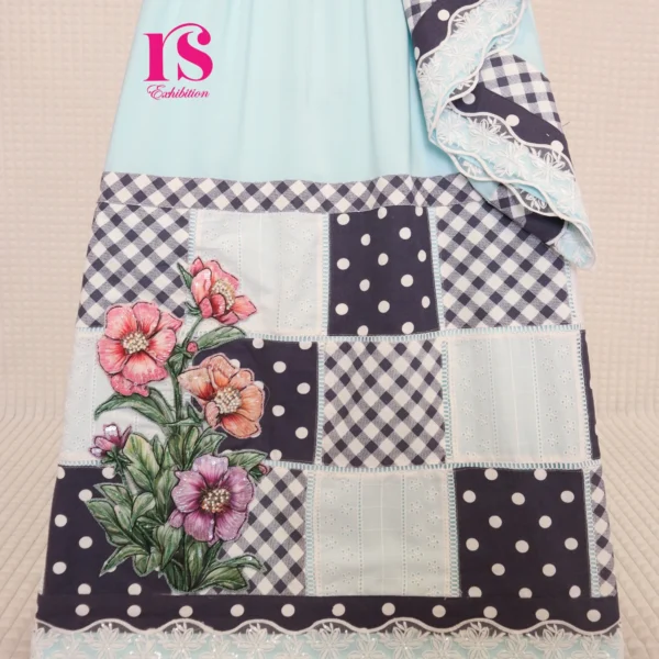 Light Blue Block Series Aari Patch Rida