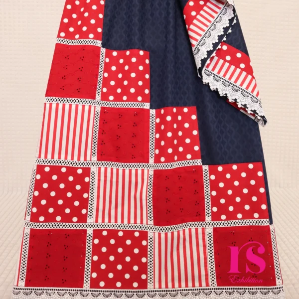 Navy Blue Block Series Pattern Rida