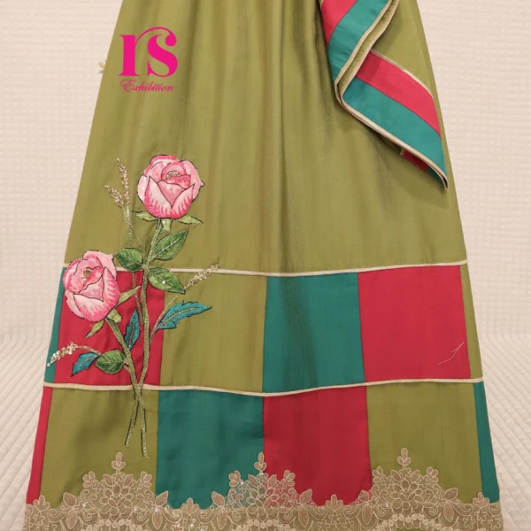Mahendi Green And Golder Dual Shade Rida