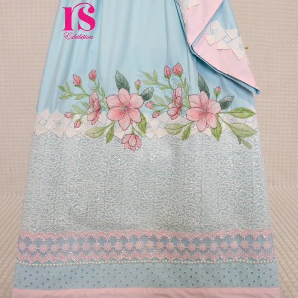 Sky Blue Tikri Penal Patch Work