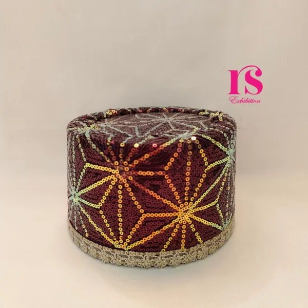 Dark Purple Sequence Topi