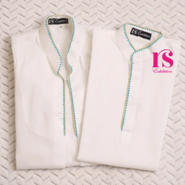 Sea Green Double Makkhi Semi Starch Kurta Saya