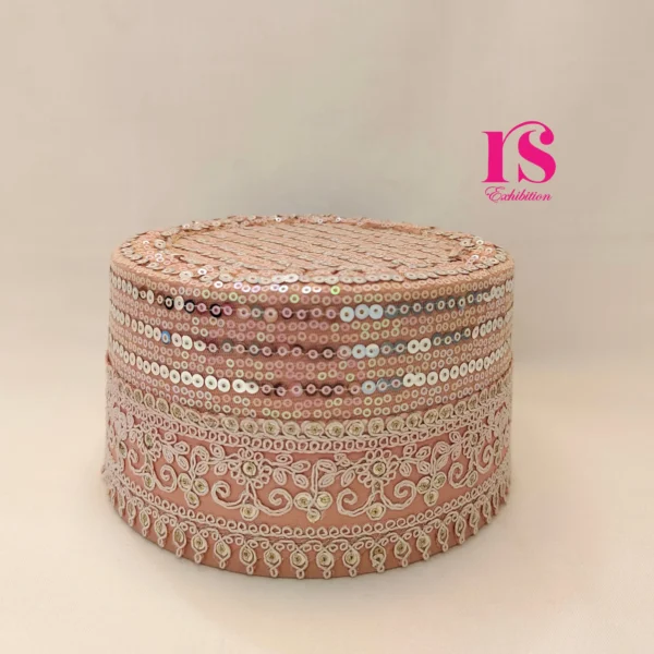 Mauve Pink Sequence Topi