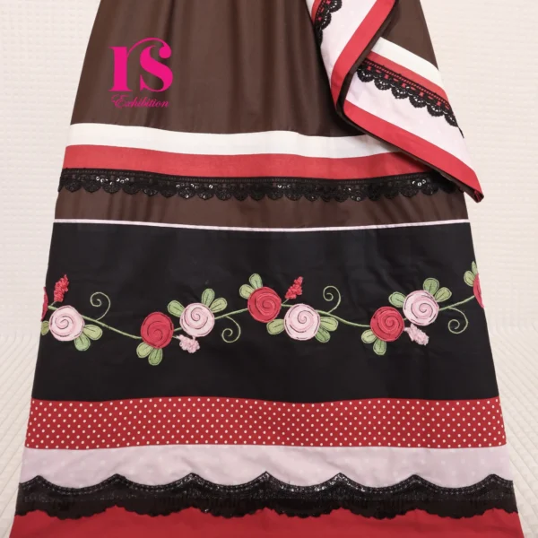 Brown Smart Embroidered Work Rida