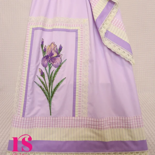 Lilac Colour Rida Beautifull Embroidery Work
