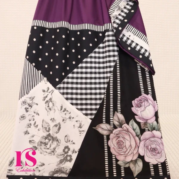 IPL Series Purple Colour Pattern Rida With Patch Work