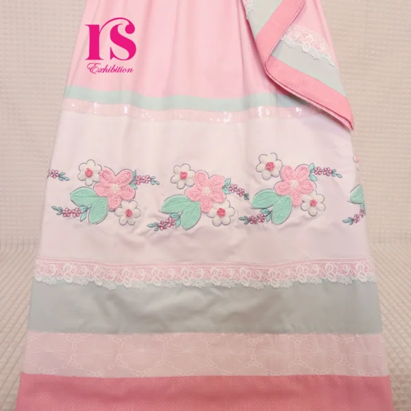 Pink Bhari Crochet Work Rida