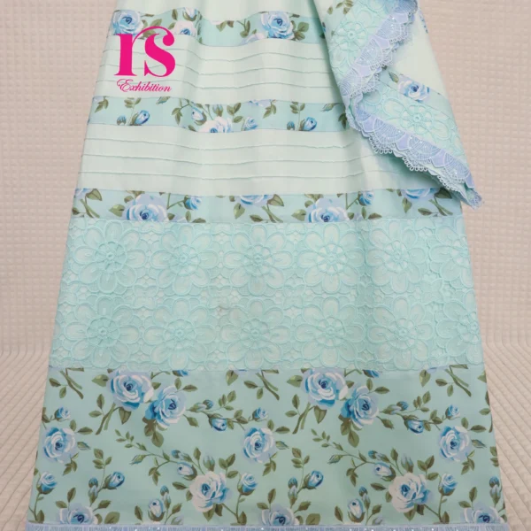 Mint Green Pretty Panel Rida With Pintucks