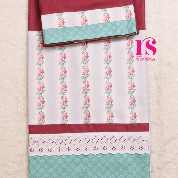 Maroon Paneling With Lace Rida