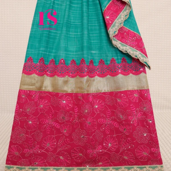 Aqua Blue Bhari Embroidered Panel Rida