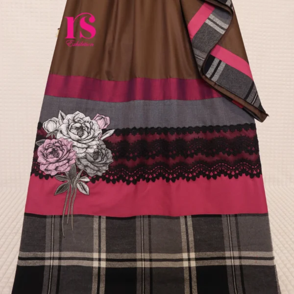 Dark Brown Rida With Smart Panels And Patch Work