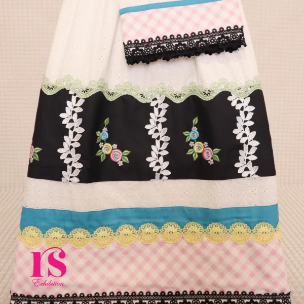 White Hakoba Rose Embroidery Rida