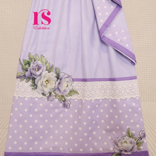 Lilac Checks Patch Work Rida