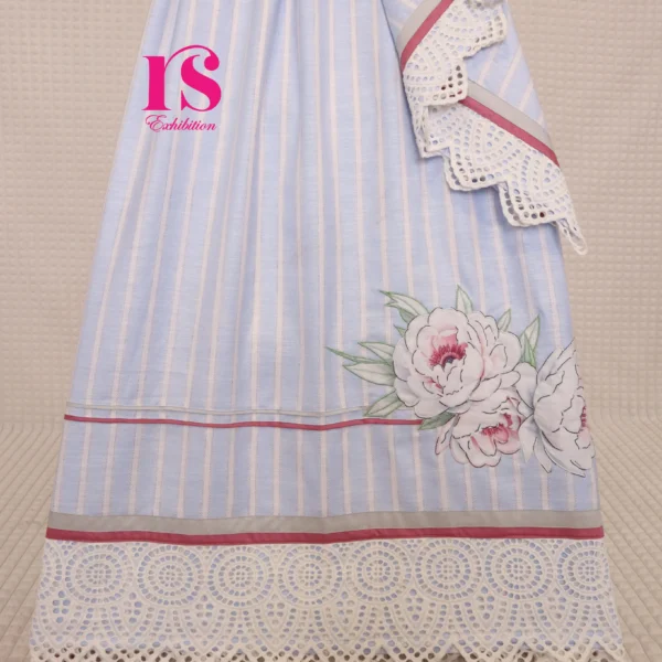 Blue Stripes Patch Work Rida