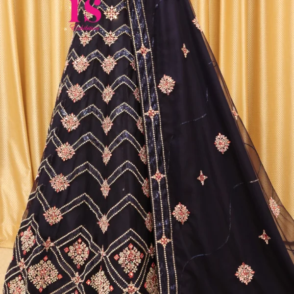 Bridal Wear Lehenga- Navy Blue