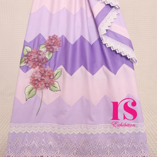 Purple Chevron Panel With Tissue Flower Rida