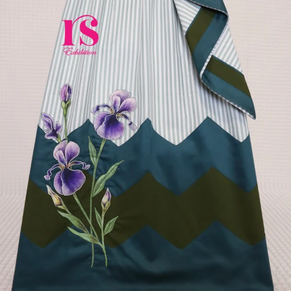 Light Sage Green Patch Work Pattern Rida