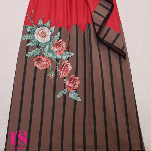 Red Stylish Pattern Rida With Patch Work