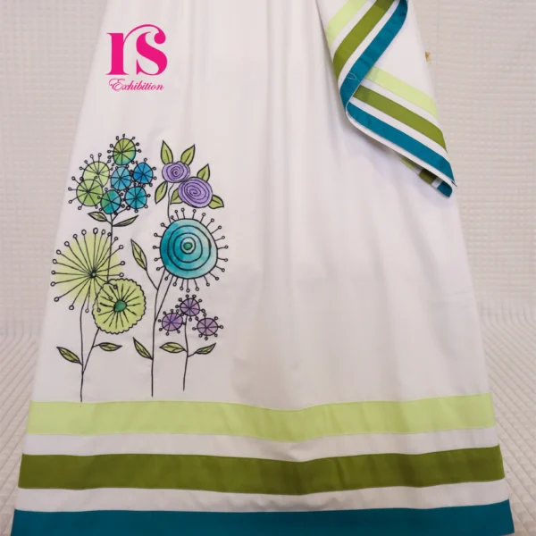 White Painting With Outline Embroidered Rida
