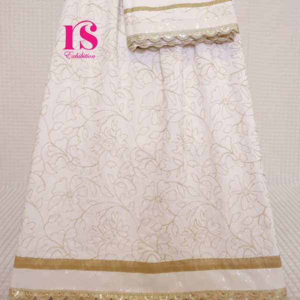 White Soft Material Base With Embroidery Rida