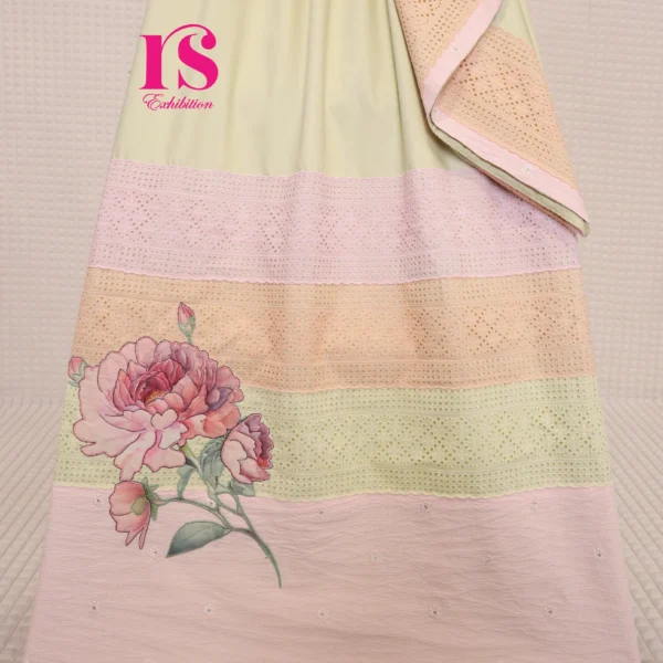 Yellow Lacy Rida With Patch Work