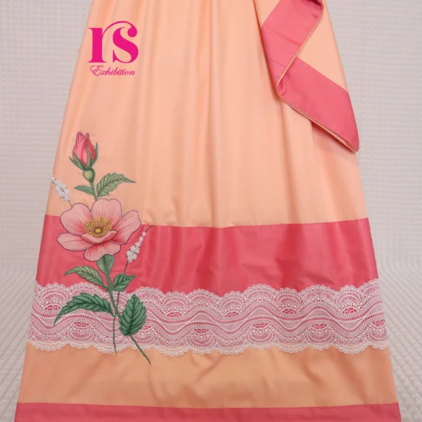 Light Peach Base With Patch Work Rida