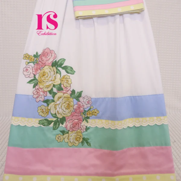 White Textured Abaya Patch Work Rida