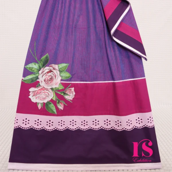 Purple Dual Shade Khadi Cotton Patch Work Rida