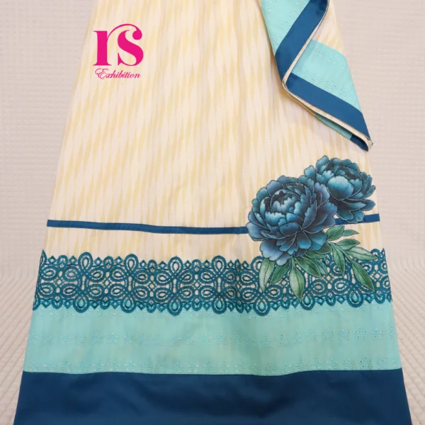 Yellow Textured Base Patch Work Rida