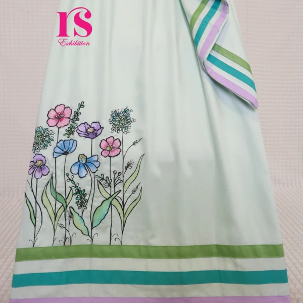 Light Mint Green Painting Work Rida