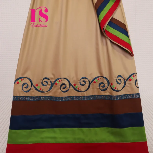 Brown All Round Embroidery Work Rida