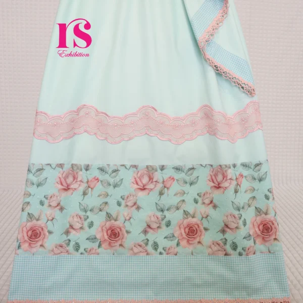 Mint Blue Casual Panel Rida
