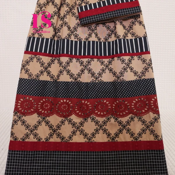 Brown Embroidered Rida With Smart Panels