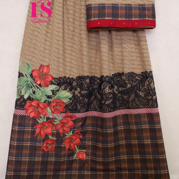 Imported Ruffle Brown Patch Work Rida