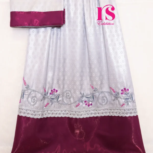 Metallic Silver Bhari Aari Work Rida