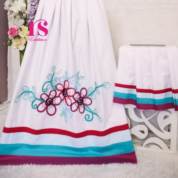 White Beautiful Piping Work Rida