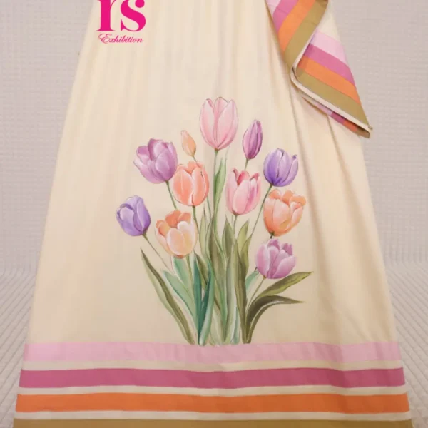Lovely Painted Tulip Flower Rida Cream Colour