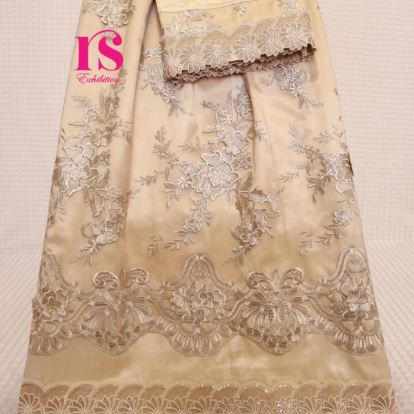 Golden Bhari Lace Piece Rida