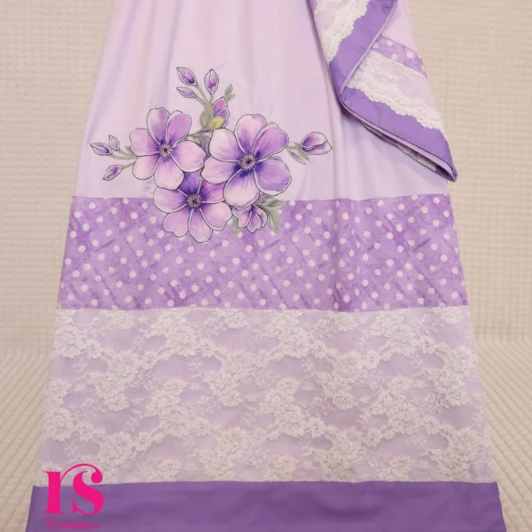 Purple Terry Cotton Patch Work Rida