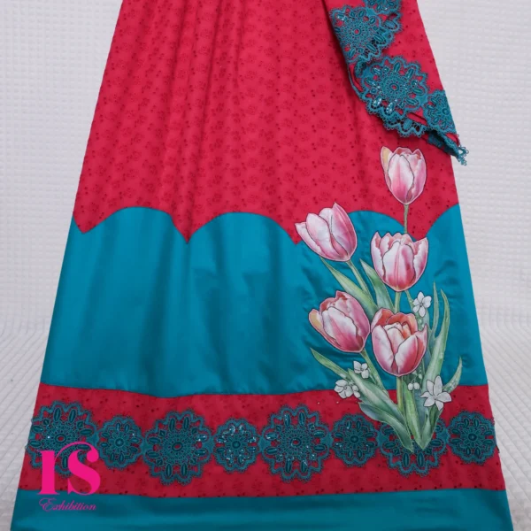 Cherry Red Hakoba Patch Work Rida